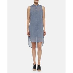 Eileen‎ Fisher Chambray Blue Sleeveless Dress Small Organic Cotton Lagenlook